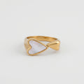 Women's Mother of Pearl Heart Bypass Ring