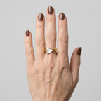 Women's Mother of Pearl Heart Bypass Ring