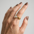Women's Mother of Pearl Heart Bypass Ring