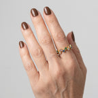 Women's Multicolour Crystal Bezel Ring