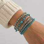 Women's Natural Stone Beaded Bracelet Set