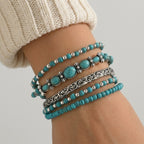 Women's Natural Stone Beaded Bracelet Set