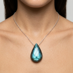 Women's Natural Stone Pendant Necklace