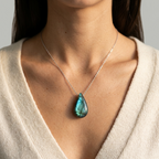 Women's Natural Stone Pendant Necklace