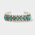 Women's Natural Stone Station Cuff Bangle