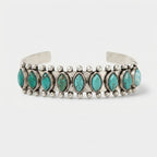 Women's Natural Stone Station Cuff Bangle