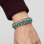 Women's Natural Stone Station Cuff Bangle
