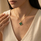 Women's Shamrock Enamel Pendant Necklace