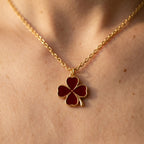 Women's Shamrock Enamel Pendant Necklace