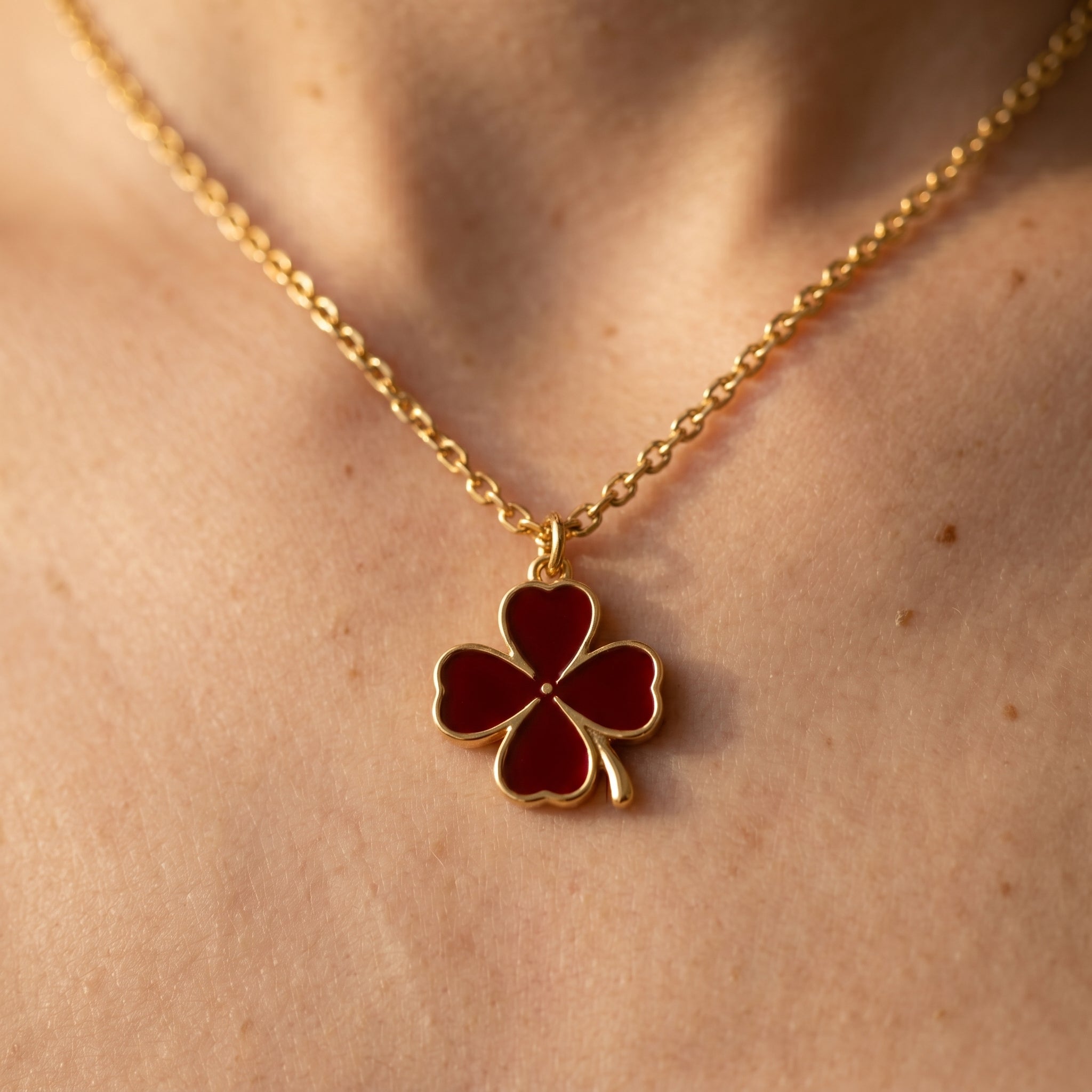 Women's Shamrock Enamel Pendant Necklace