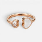 Women's Open Heart Crystal Adjustable Ring