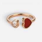 Women's Open Heart Crystal Adjustable Ring