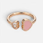 Women's Open Heart Crystal Adjustable Ring