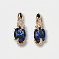 Women's Oval Blue Stone Earrings