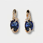 Women's Oval Blue Stone Earrings