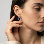 Women's Oval Blue Stone Earrings