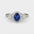 Women's Oval Blue Stone Ring