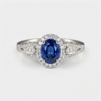 Women's Oval Blue Stone Ring