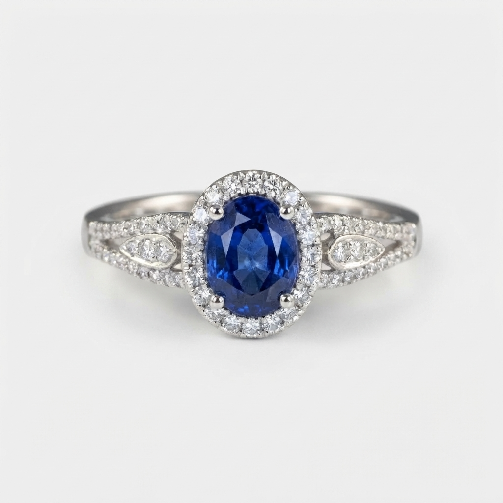 Women's Oval Blue Stone Ring