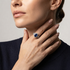Women's Oval Blue Stone Ring
