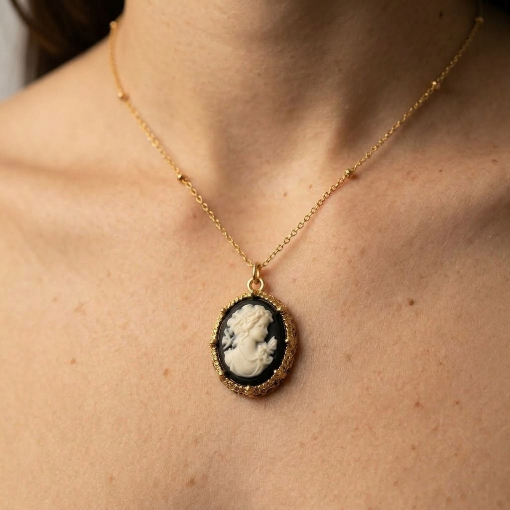 Women's Oval Cameo Pendant Necklace