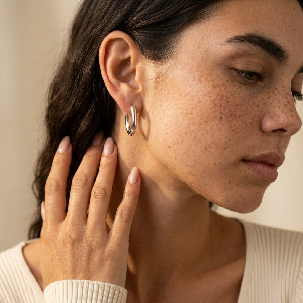 Women's Oval Hoop Earrings