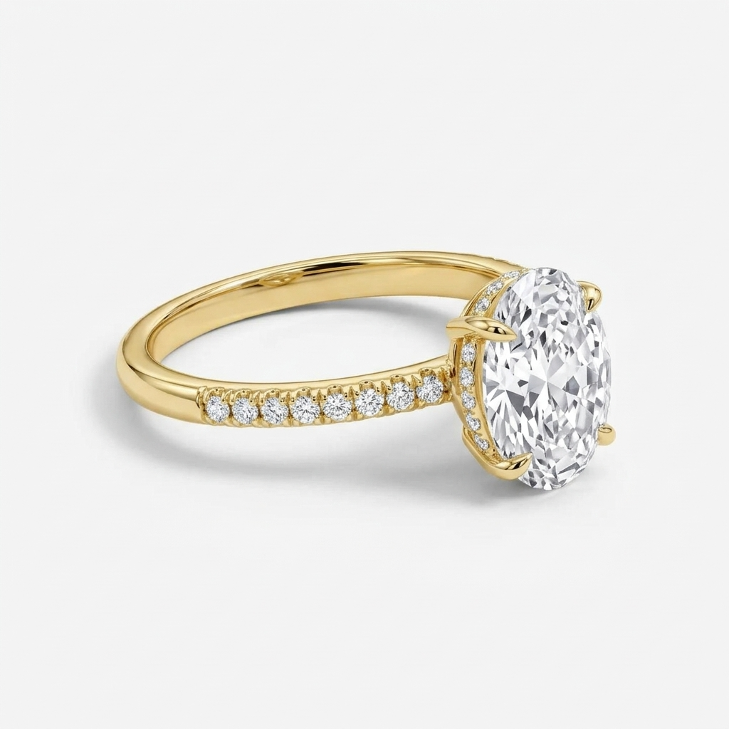Women's Oval Pave Ring