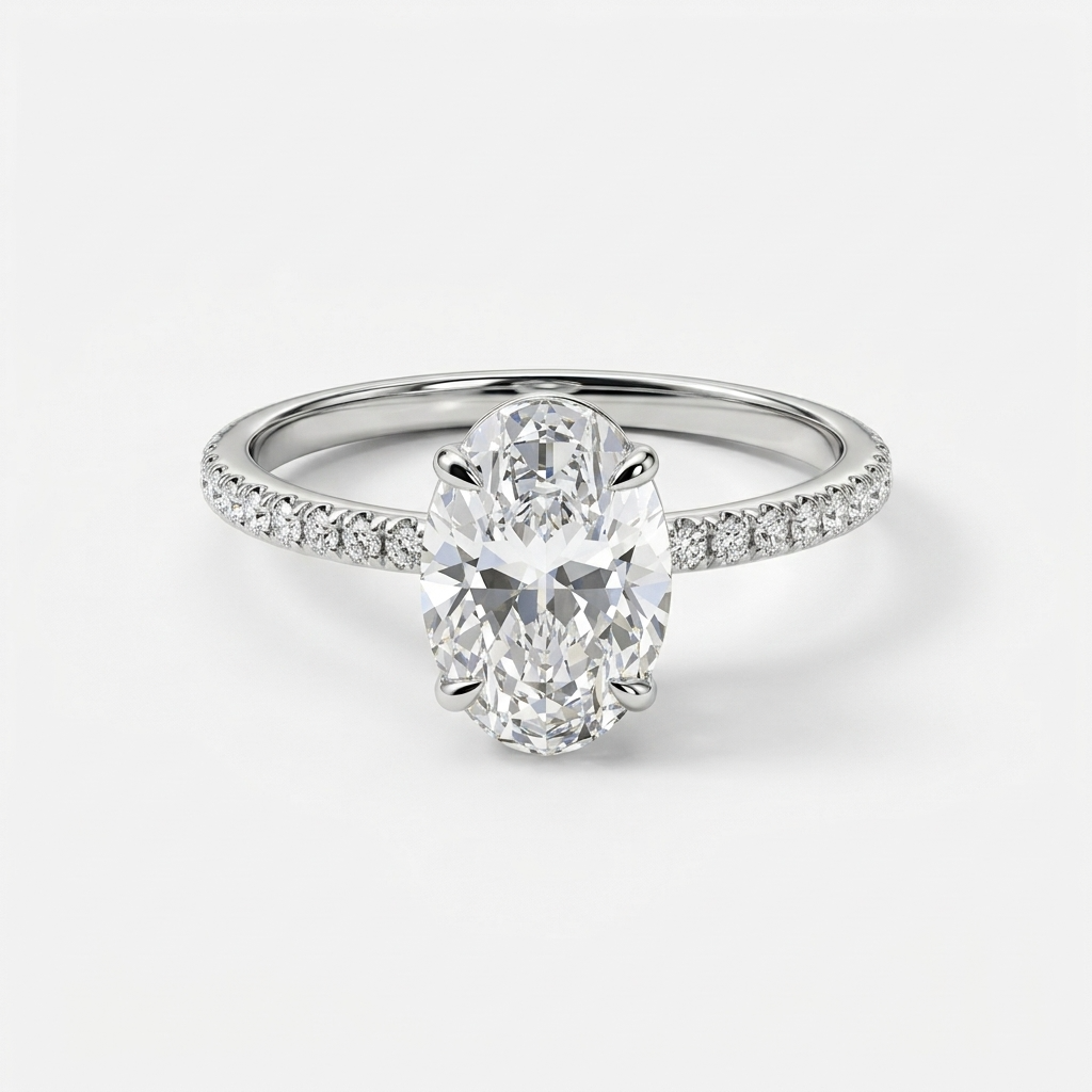 Women's Oval Pave Ring