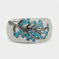Women's Pave Blue Stone Ring