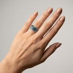 Women's Pave Blue Stone Ring