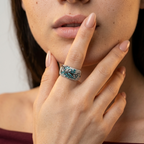 Women's Pave Blue Stone Ring