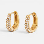 Women's Pave Crystal Huggie Earrings