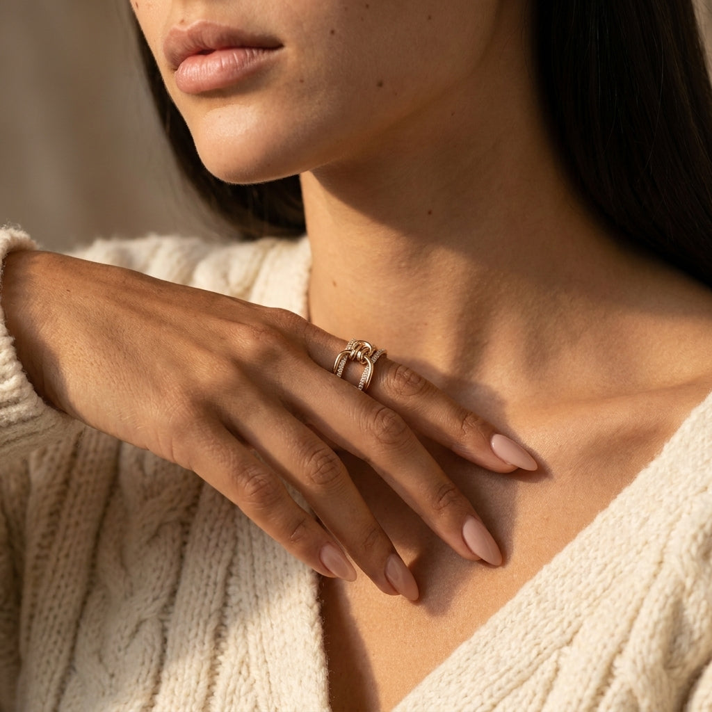Women's Pavé Crystal Knot Ring