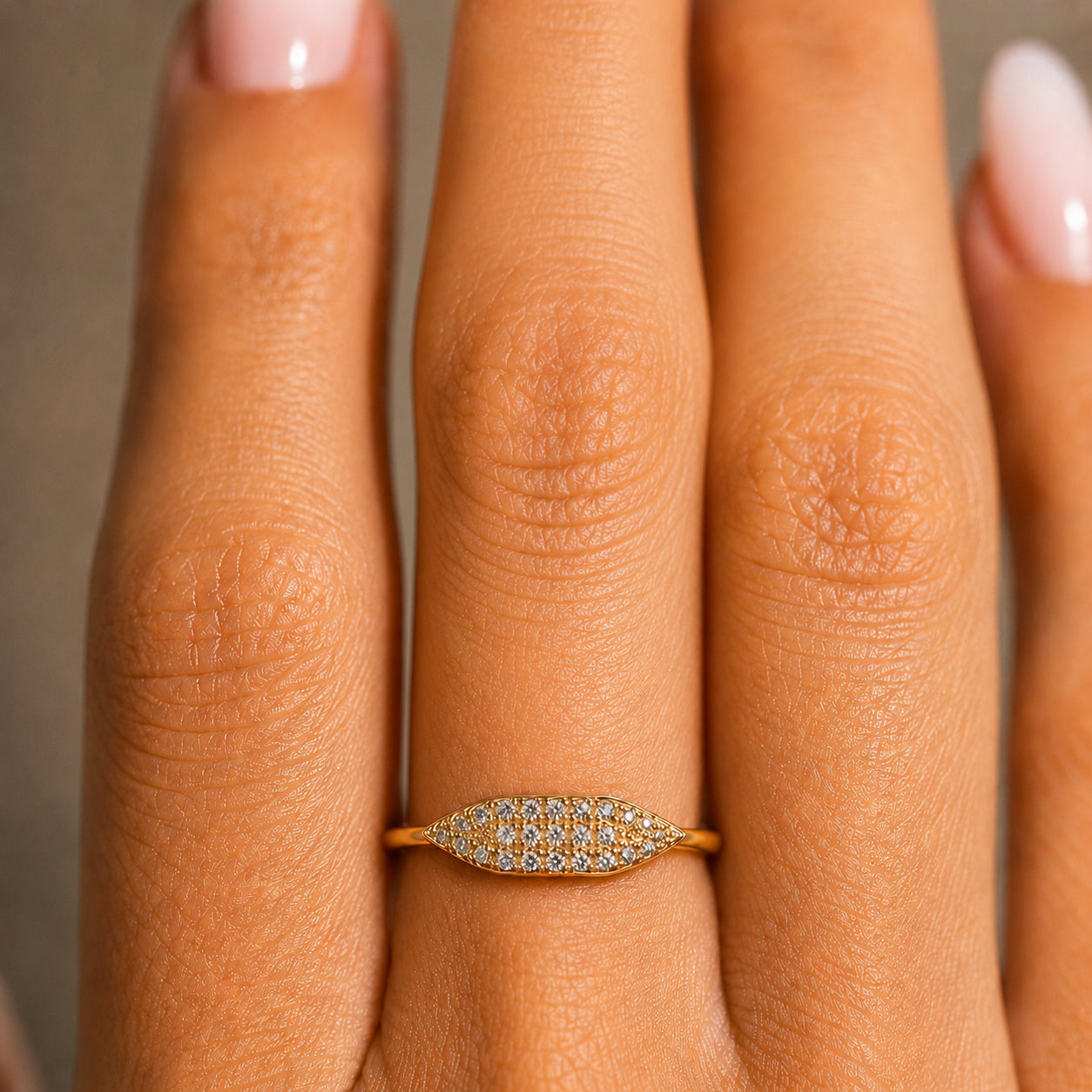 Women's Pavé Crystal Signet Ring