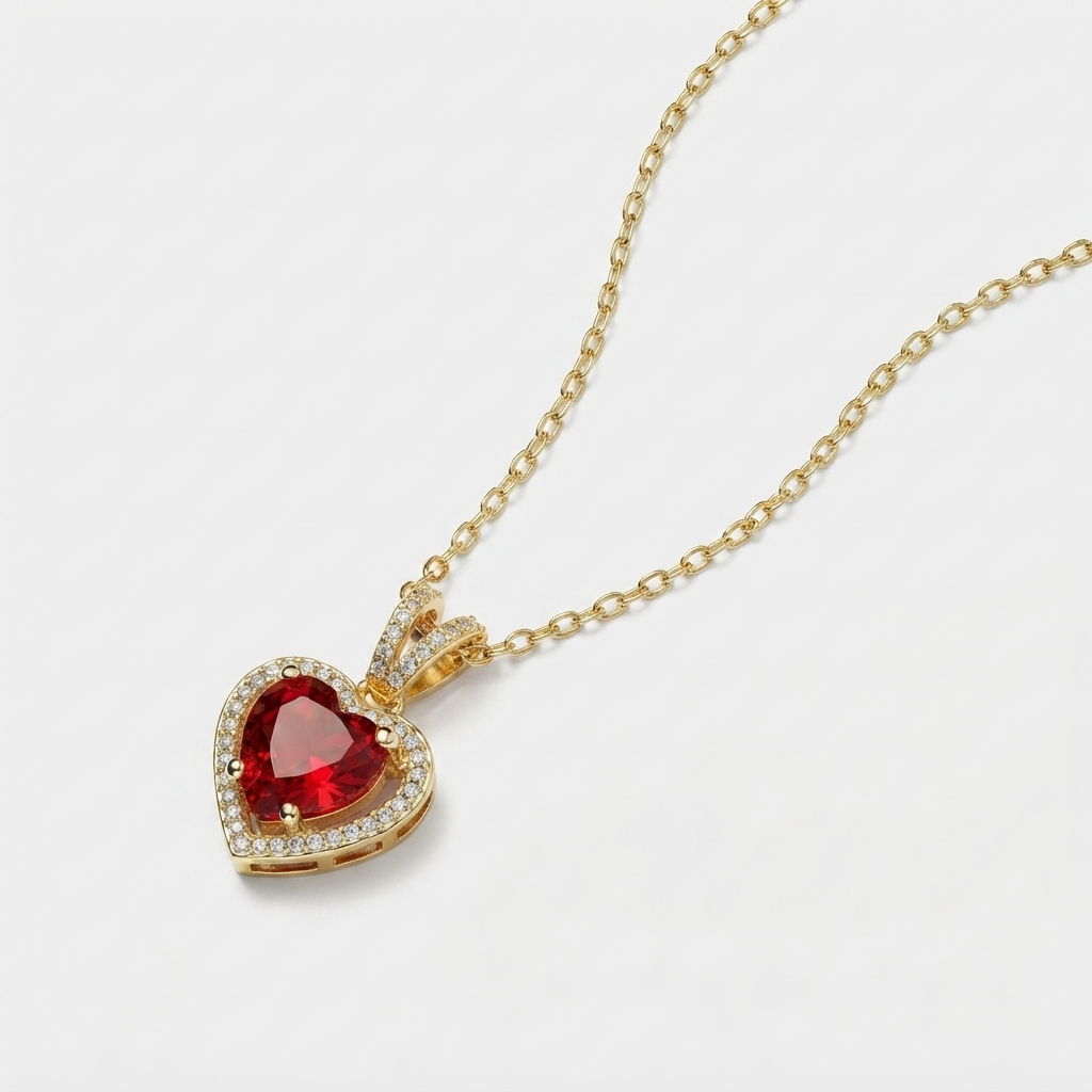 Women's Pave Heart Pendant Necklace