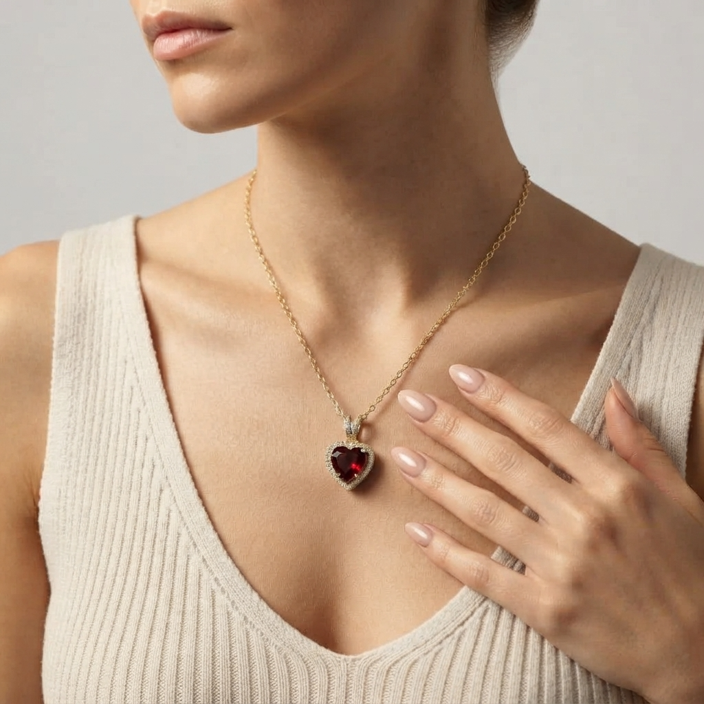 Women's Pave Heart Pendant Necklace