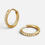 Women's Pave Huggie Hoop Earrings