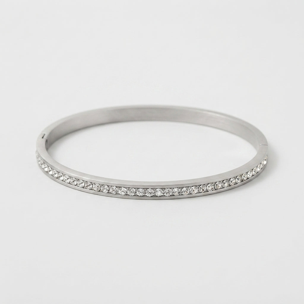 Women's Polished Crystal Bangle