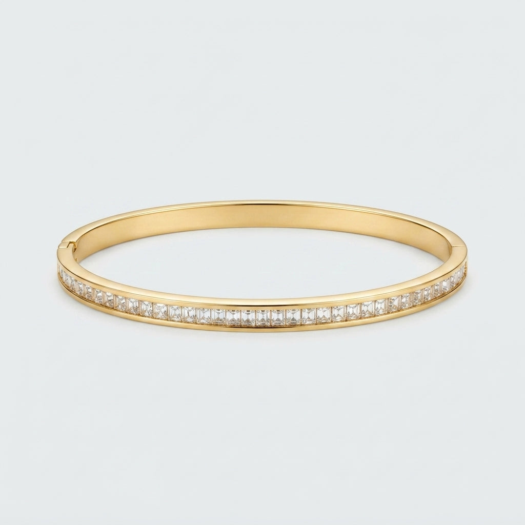 Women's Polished Crystal Bangle
