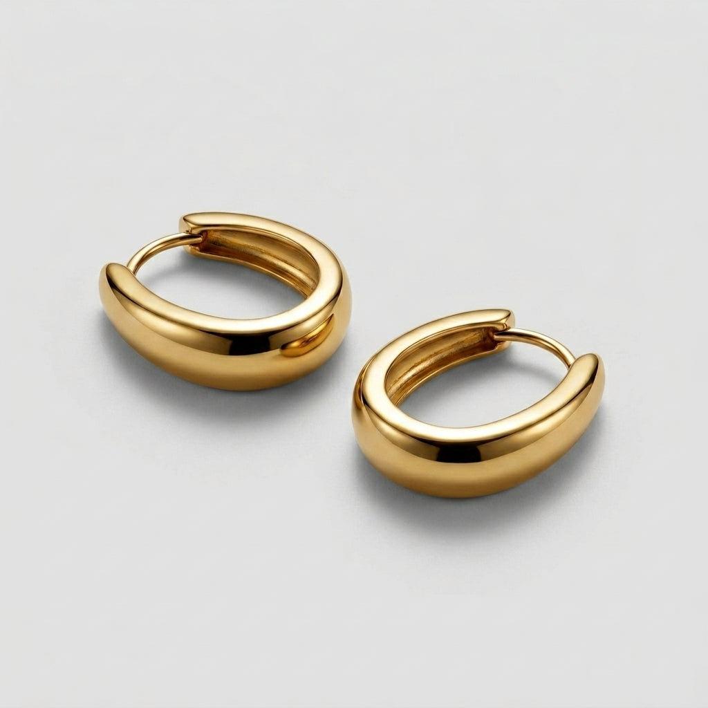 Women's Polished Dome Huggie Hoop Earrings