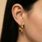 Women's Polished Dome Huggie Hoop Earrings