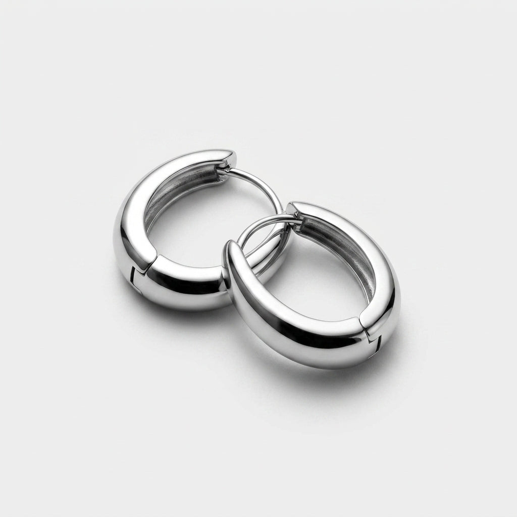 Women's Polished Dome Huggie Hoop Earrings