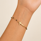 Women's Beaded Cross Station Bracelet