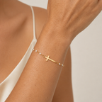 Women's Beaded Cross Station Bracelet