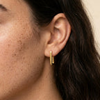 Women's Rectangle Huggie Hoop Earrings