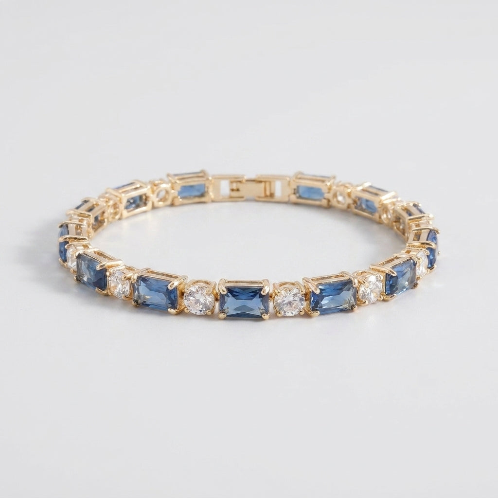 Women's Rectangular Stone Tennis Bracelet