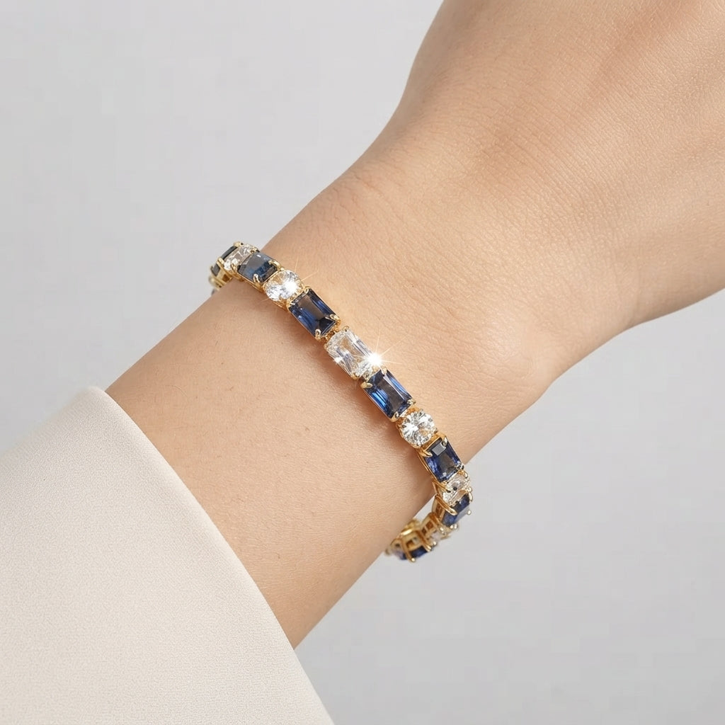 Women's Rectangular Stone Tennis Bracelet