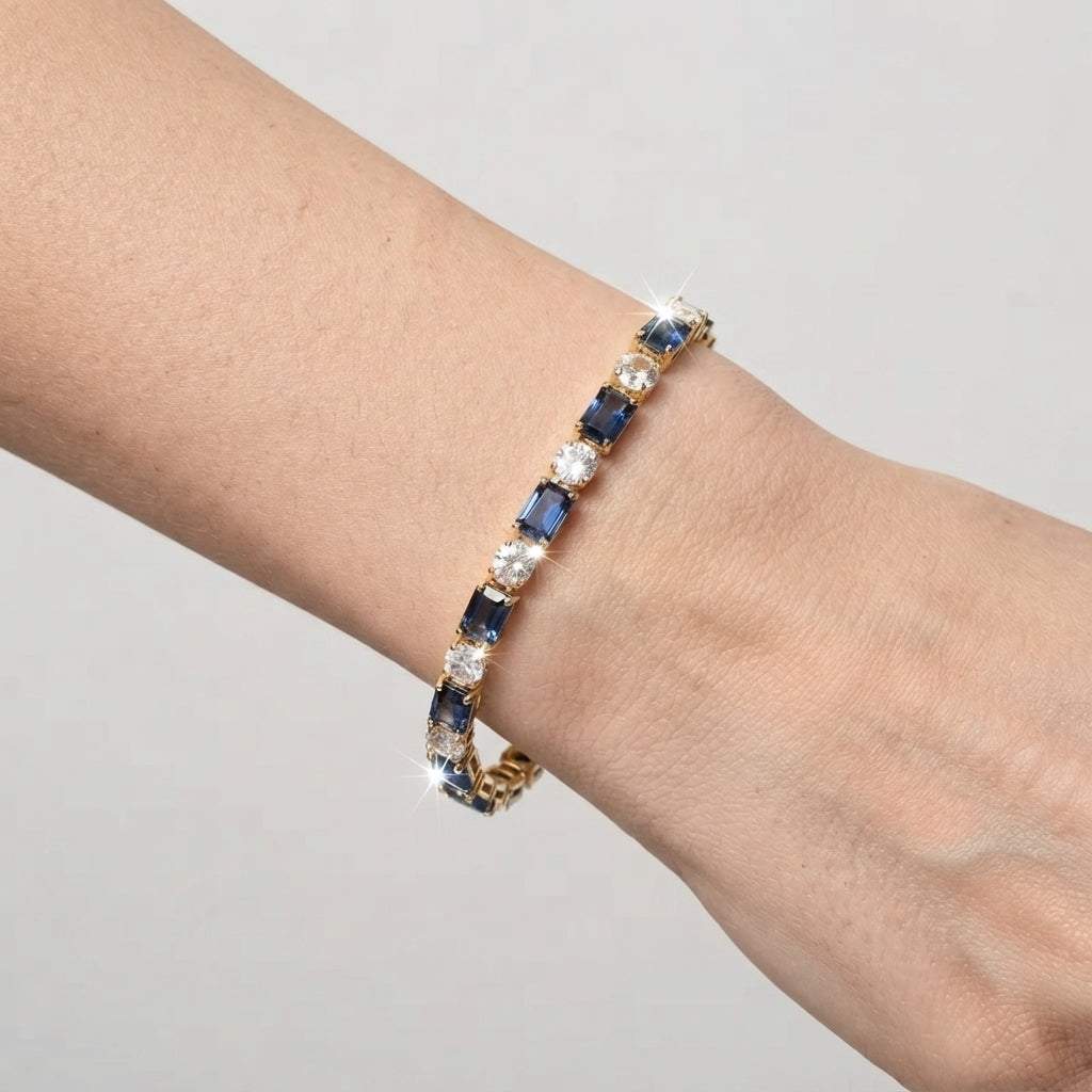 Women's Rectangular Stone Tennis Bracelet