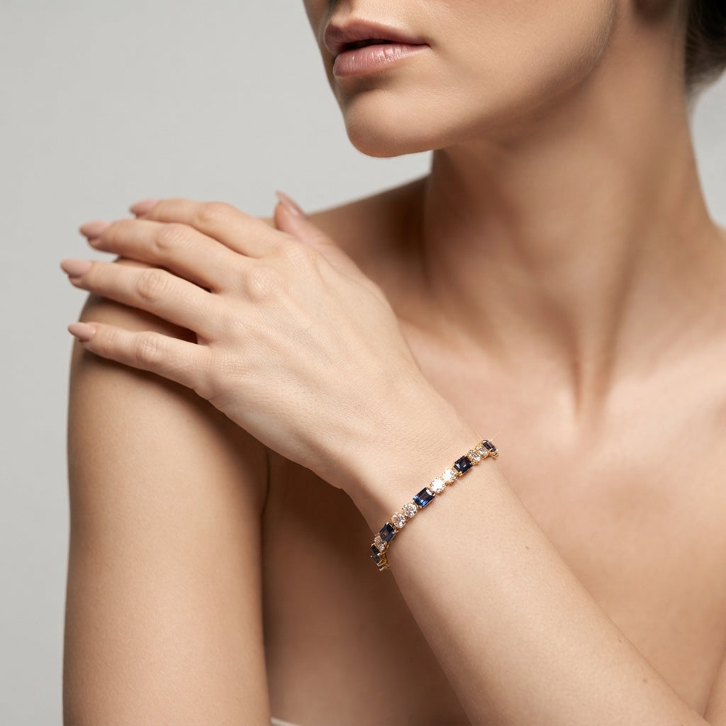Women's Rectangular Stone Tennis Bracelet