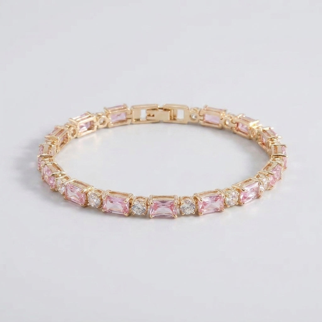 Women's Rectangular Stone Tennis Bracelet